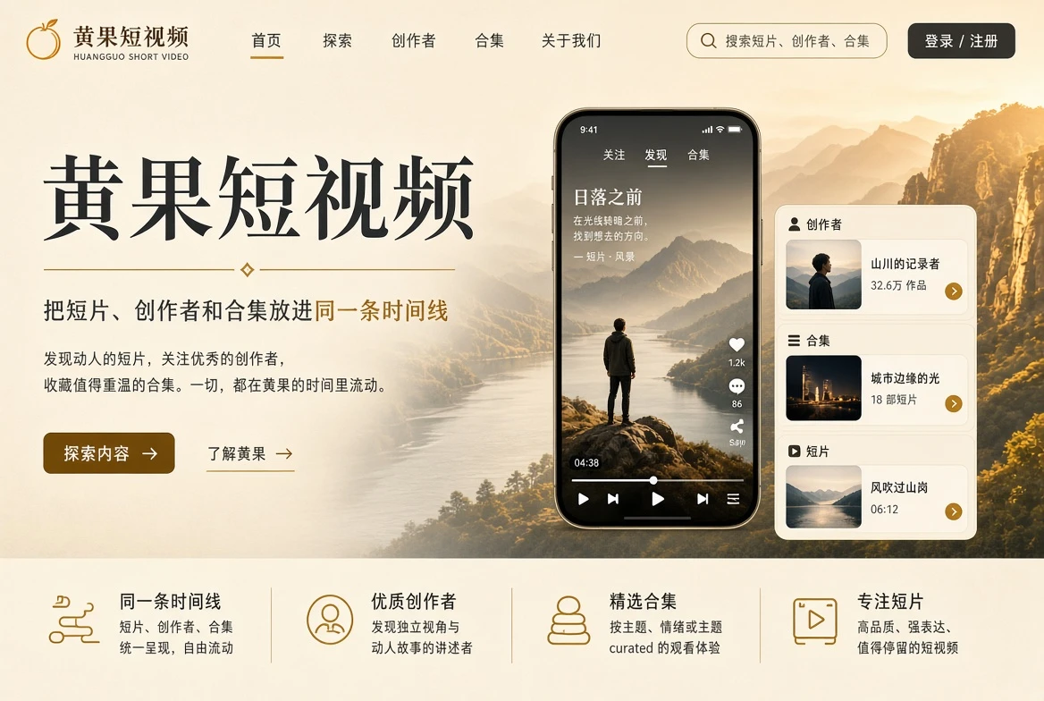 黄果短视频封面视觉